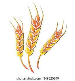 Wheat colored icon on white background. Vector illustration