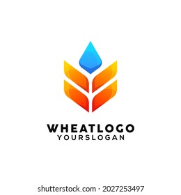 wheat colorful logo design template