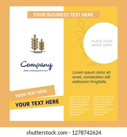 Wheat  Company Brochure Template. Vector Busienss Template
