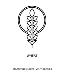 wheat concept line icon. Simple element illustration. wheat concept outline symbol design.