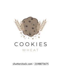 Wheat cookies simple vector illustration logo