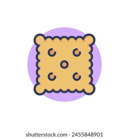 Icono de la línea de trigo. Galleta crujiente, té, signo de contorno de sal. Postres y concepto de panadería. Ilustración vectorial para Diseños web y App