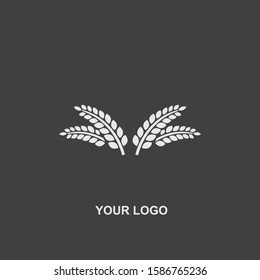 wheat crop logo template black design
