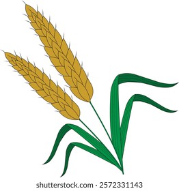 Wheat crop png eps editable illustration vector file