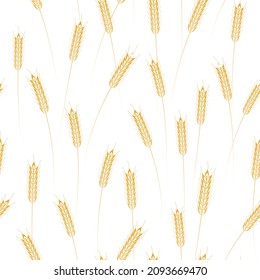 wheat crops design - seamless vector repeat pattern, use it for wrappings, fabric, packaging and other print and design projects
