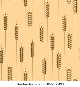 wheat crops  - seamless vector repeat patern