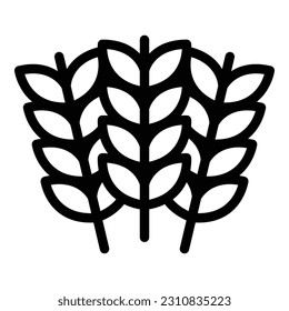 Vector de contorno de icono de dieta de trigo. Energía metabólica. Nutrición alimentaria