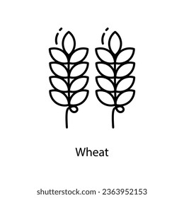 Wheat  doodle Icon Design illustration. Agriculture Symbol on White background EPS 10 File