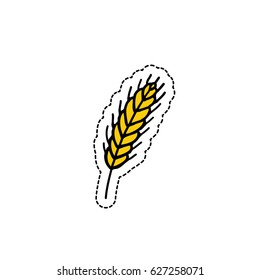 wheat doodle icon, sticker