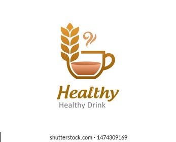 Wheat drink logo symbol or icon template