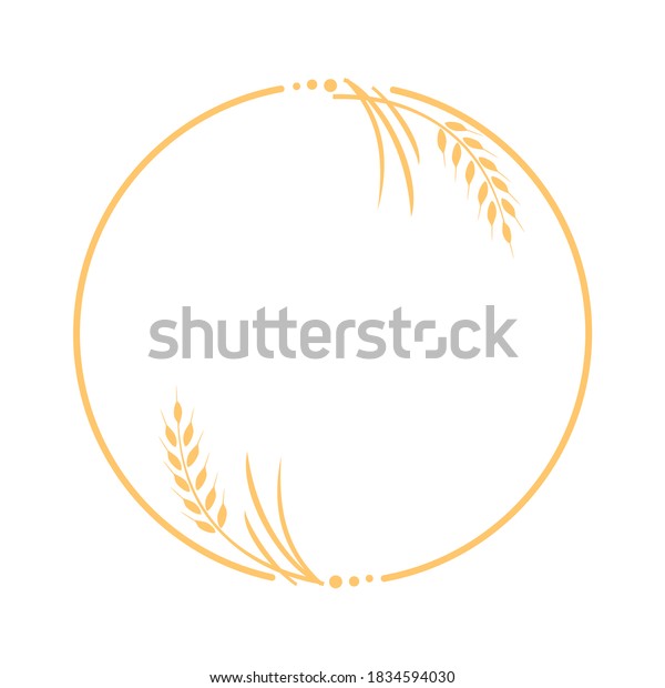 Wheat Ear Circle Shape Isolated On Stock Vector (Royalty Free ...