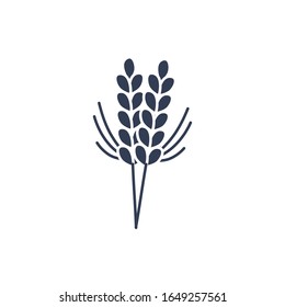 Wheat ear color silhouette style icon design, Food grain agriculture natural seed plant organic and corn theme Vector illustration