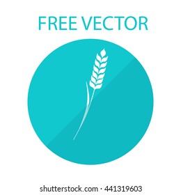 wheat ear free vector style flat