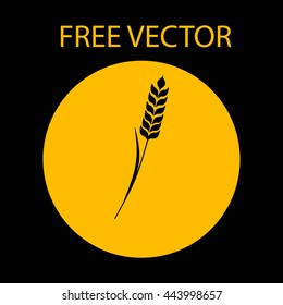 wheat ear free vector style flat