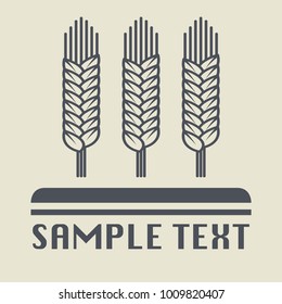 Wheat ear and grain icon or sign, vector illustration