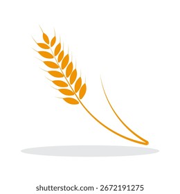 Desgaste de trigo con sombra gris. Icono de otoño. Vector.
