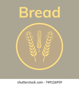 Wheat ear icon. Bread, harvest, crop Flat vector stock illustration