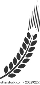 Wheat ear icon with flat style. Isolated vector wheat ear icon illustrations, simple style.