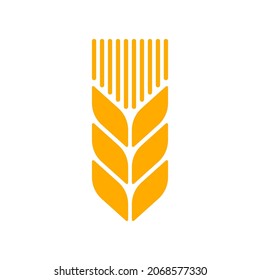 Wheat ear icon. Grain or barley for food logo. Agriculture symbol. Vector illustration.