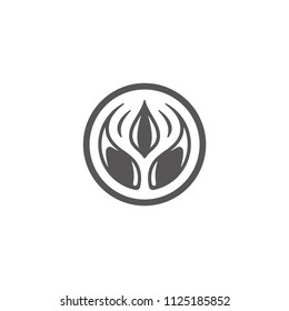 Wheat ear icon isolated on white background vector illustration. Bakery vector graphic silhouette.
