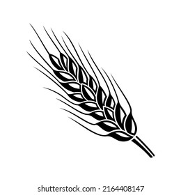 Weizenähren-Symbol einzeln auf weißem Hintergrund.