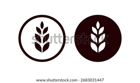Wheat Ear Icon - Minimalist Grain Symbol for Agriculture, Organic Food, and Farming Design