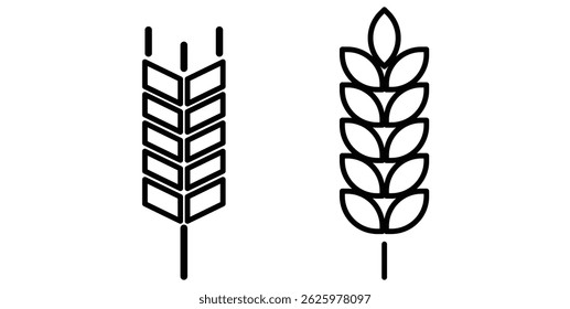 Wheat ear icon set. Grain icon vector eps10.