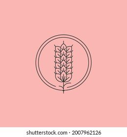 wheat ear icon vector logo design, barley icon symbol illustration design
