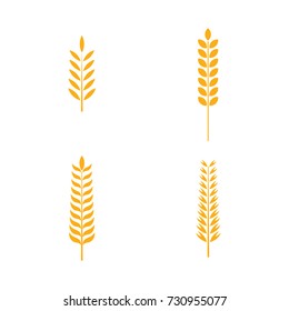 wheat ear icons set and design elements for bakery and beer labels vector