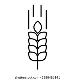 Weizenähren-Symbol, Umriss-Vektorsymbol, trendige, flache Illustration auf weißem Hintergrund.EPS