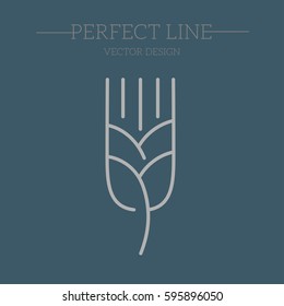  Wheat ear line icon, outline vector logo illustration