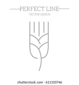  Wheat ear line icon, outline vector logo illustration