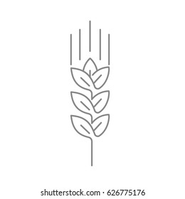  Wheat ear line icon, outline vector logo illustration