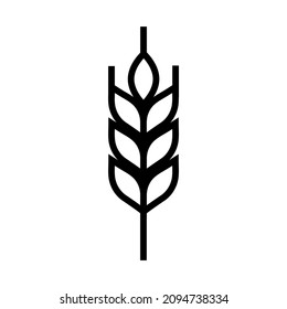 Icono de la línea del oído de trigo, logotipo vectorial aislado en fondo blanco