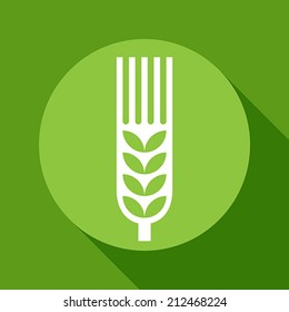Wheat ear sign on green background