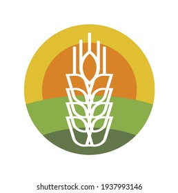 Wheat ear silhouette logotype, icon.