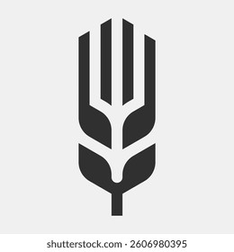 Wheat or an ear. Simple and stylish monochrome vector icon