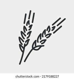 Wheat ear sketch icon. Doodle of cereal. Hand drawn vector illustration