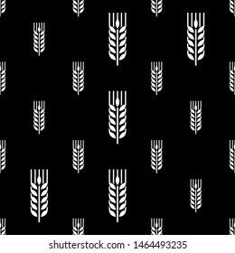 Wheat Ear Spica Icon Seamless Pattern Vector Art Illustration