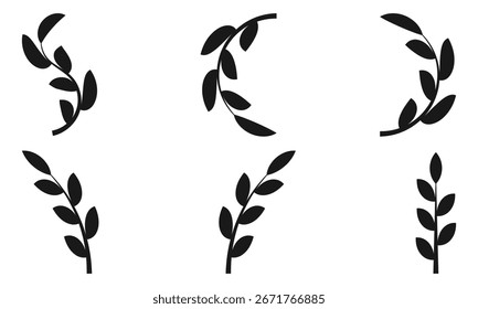 Wheat Ear Spica Icon Set. 