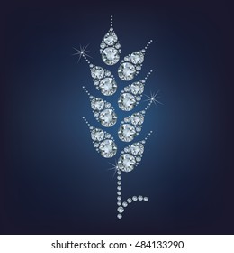 Wheat ear symbol made a lot of diamonds