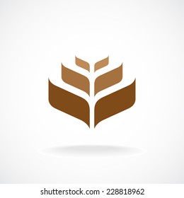 Wheat ear technical logo template. Construction or building sign.