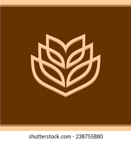 Wheat ear technical logo template