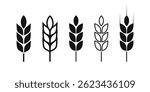 Wheat ear vector icons. Wheat icon. Cereal Grain linear and full pictogram. Agriculture symbol. Grain icon vector.