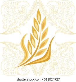 Wheat ear. Vector illustration.