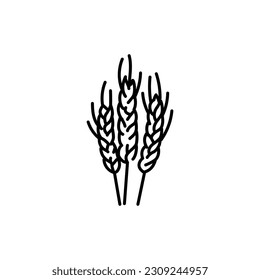 Wheat ears black line icon. Pictogram for web page, mobile app, promo.