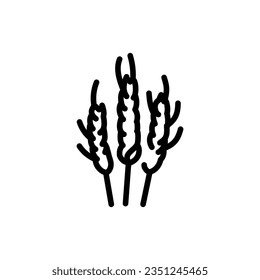 El trigo oye el icono de la línea negra. Pictograma para página web, aplicación móvil, promoción.