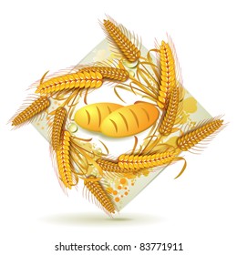 Wheat ears with bread
