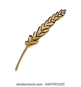 wheat ears cartoon drawing vector