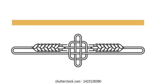 Wheat ears. Design element for bakery, brewing, wheat products. Line icon, symbol, sign.